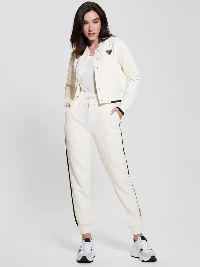 Cheri Signature Pants Gj Sprit White Jacquard Women Activewear GUESS
