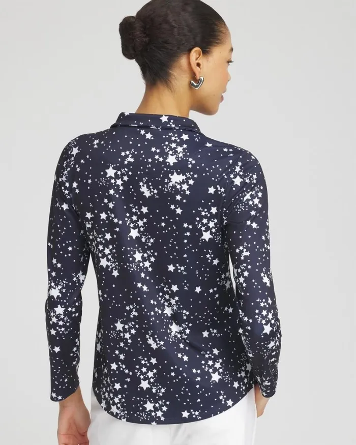 Chico039s Activewear Zenergy UPF Knit Star Half Zip Top Classic Navy 8211 Clothing Chico039s Activewear Zenergy UPF Knit Star Half Zip Top Classic Navy 8211 Clothing