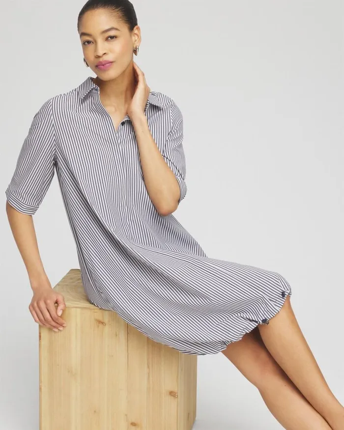 Chico039s Activewear Zenergy UPF Neema Stripe Bungee Dress Classic Navy 8211 Clothing Chico039s Activewear Zenergy UPF Neema Stripe Bungee Dress Classic Navy 8211 Clothing