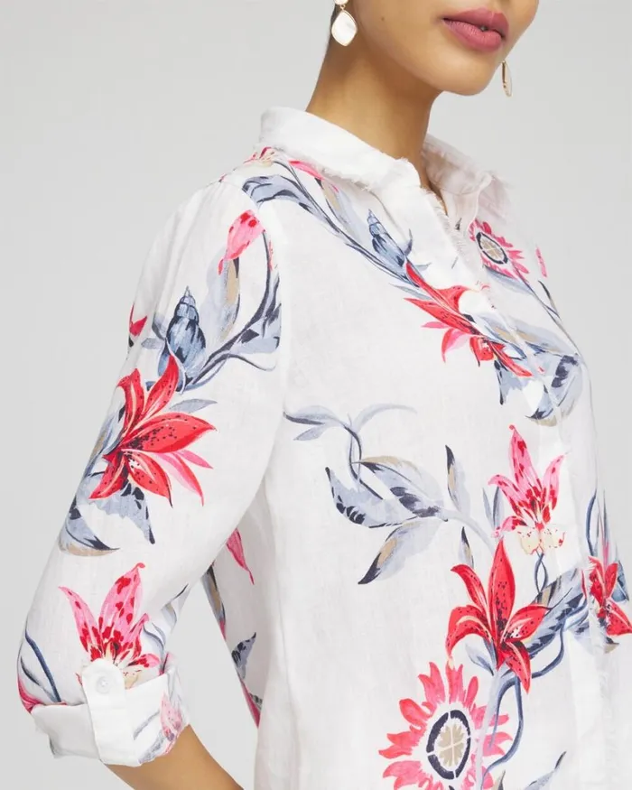 Chico039s Blouses and Shirts Linen Floral Fringe Shirt Alabaster 8211 Clothing Chico039s Blouses and Shirts Linen Floral Fringe Shirt Alabaster 8211 Clothing