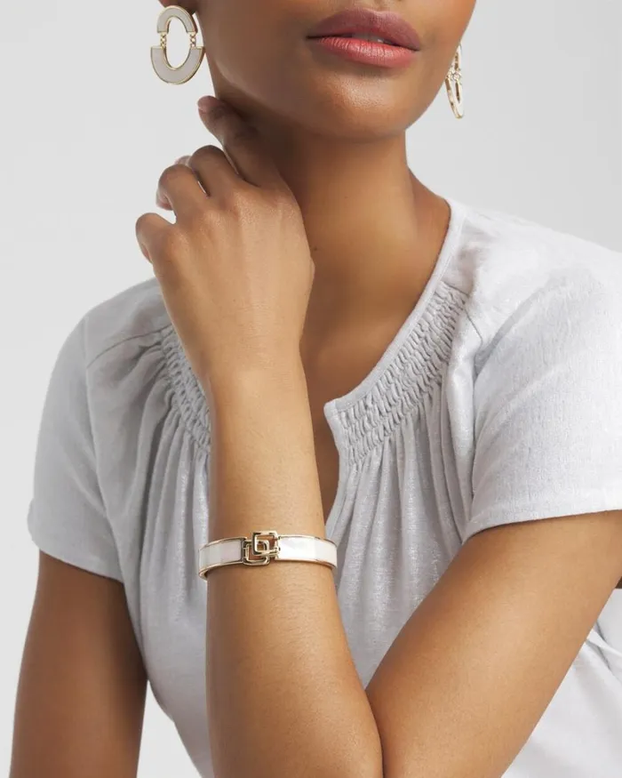 Chico039s Bracelets Chico039s Click Mother Of Pearl Bangle Pearl 8211 Shoes and Accessories Chico039s Bracelets Chico039s Click Mother Of Pearl Bangle Pearl 8211 Shoes and Accessories