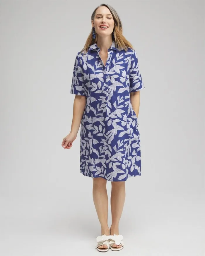 Chico039s Dresses Linen Leaf Print Popover Dress Evening Eclipse 8211 Clothing Chico039s Dresses Linen Leaf Print Popover Dress Evening Eclipse 8211 Clothing