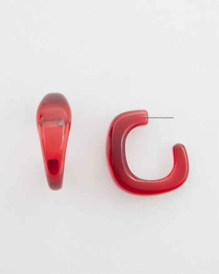 Chico039s Earrings No Droop Red Lucite Square Hoops Madeira Red 8211 Shoes and Accessories Chico039s Earrings No Droop Red Lucite Square Hoops Madeira Red 8211 Shoes and Accessories
