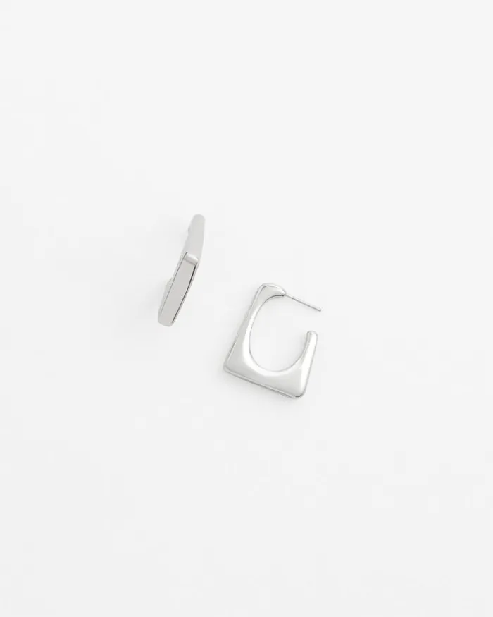 Chico039s Earrings No Droop Silver Tone Square Hoops Silver 8211 Shoes and Accessories Chico039s Earrings No Droop Silver Tone Square Hoops Silver 8211 Shoes and Accessories