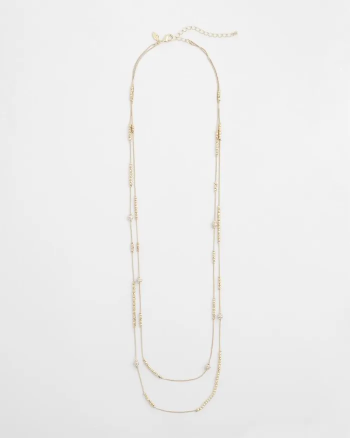 Chico039s Everyday Jewelry Hexie MultiStrand Necklace Gold 8211 Shoes and Accessories