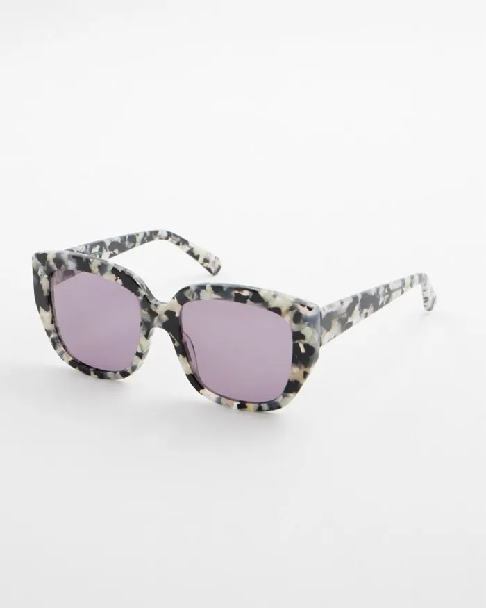 Chico039s Eyewear Tort Print Sunglasses Gray Tortoise 8211 Shoes and Accessories