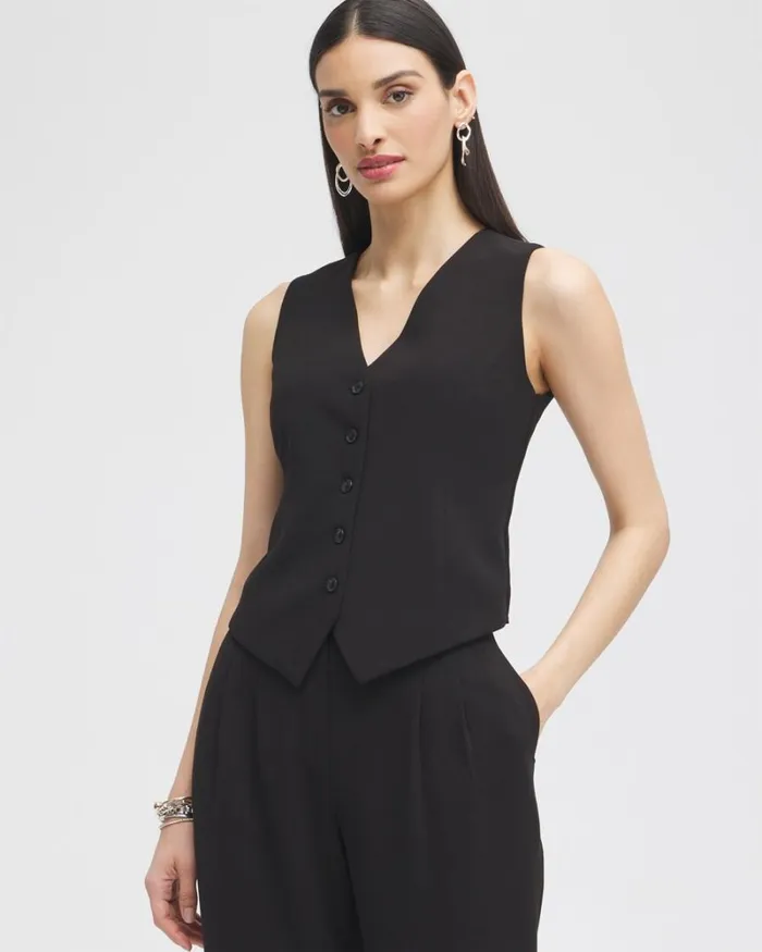 Chico039s Jackets and Coats Black Label Shirt Vest Black 8211 Clothing