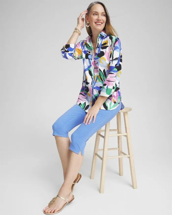 Chico039s Jeans and Denim 17034 Pullon Capris Granada Sky 8211 Clothing
