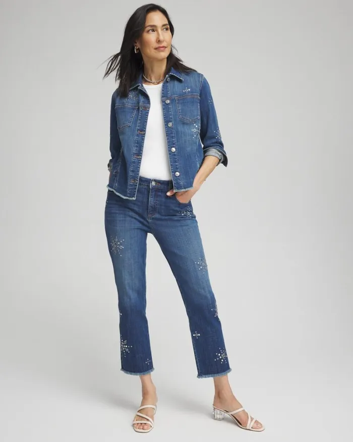 Chico039s Jeans and Denim Girlfriend Americana Fireworks Cropped Jeans Katina Indigo 8211 Clothing Chico039s Jeans and Denim Girlfriend Americana Fireworks Cropped Jeans Katina Indigo 8211 Clothing