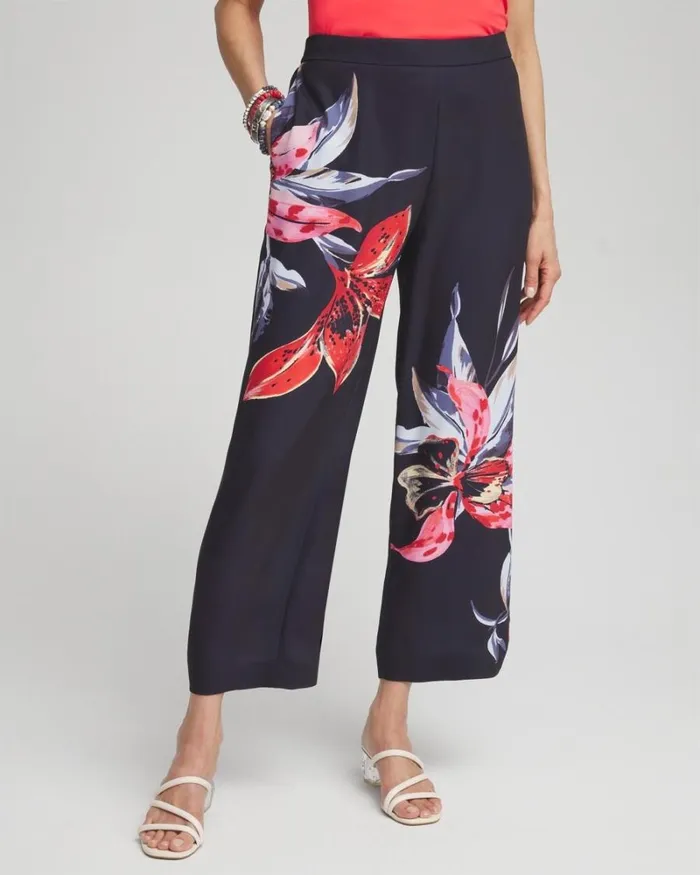 Chico039s Matching Sets Floral Print Soft Cropped Pants Classic Navy 8211 Clothing Chico039s Matching Sets Floral Print Soft Cropped Pants Classic Navy 8211 Clothing