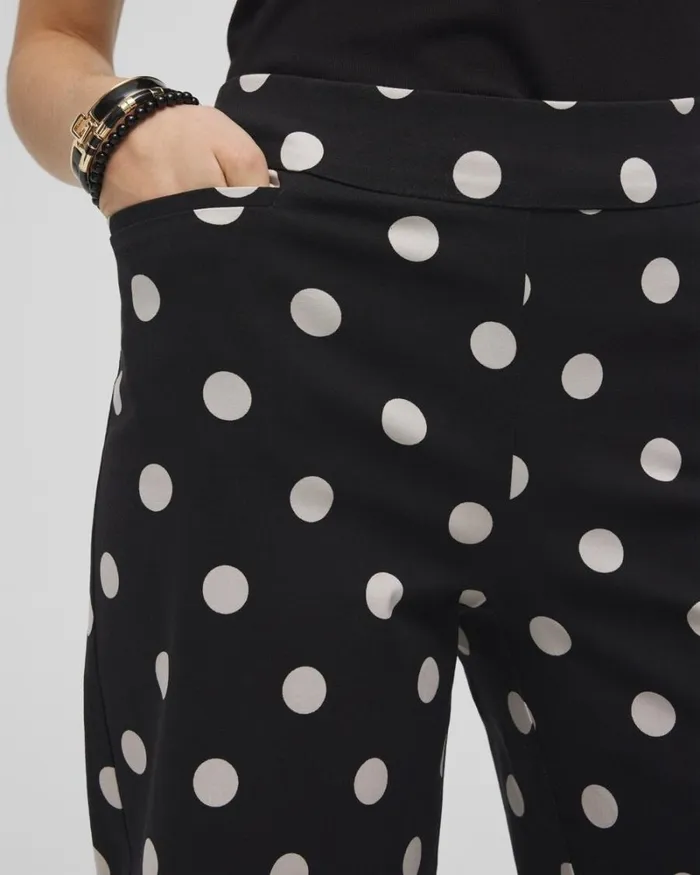 Chico039s Pants Brigitte Polka Dot Wide Leg Pants Black 8211 Clothing