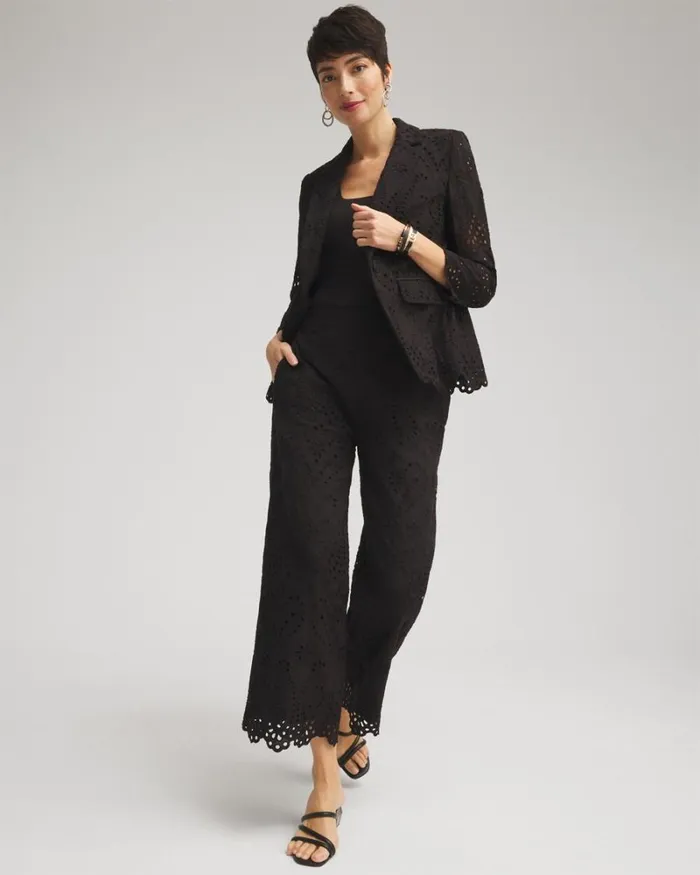 Chico039s Pants Eyelet Lace Cropped Pants Alabaster 8211 Clothing