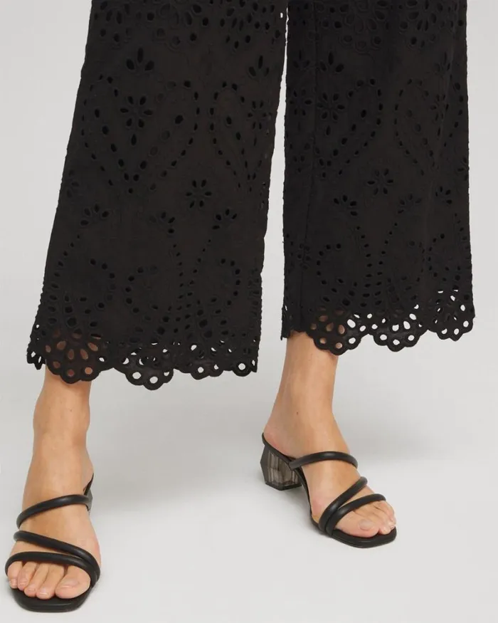 Chico039s Pants Eyelet Lace Cropped Pants Alabaster 8211 Clothing