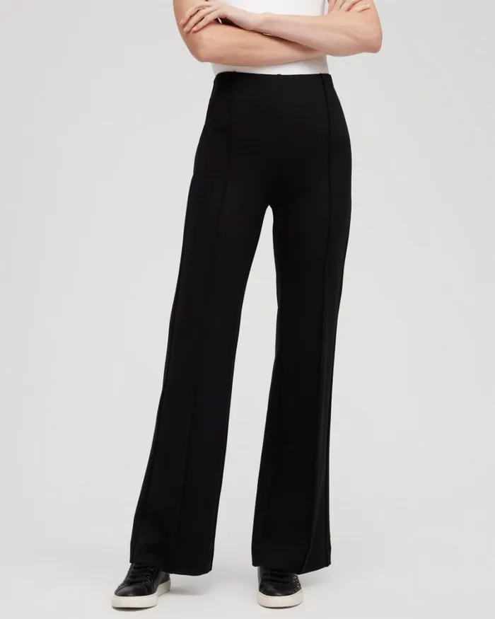 Chico039s Pants Ponte Pintuck Wide Leg Pants Black 8211 Clothing