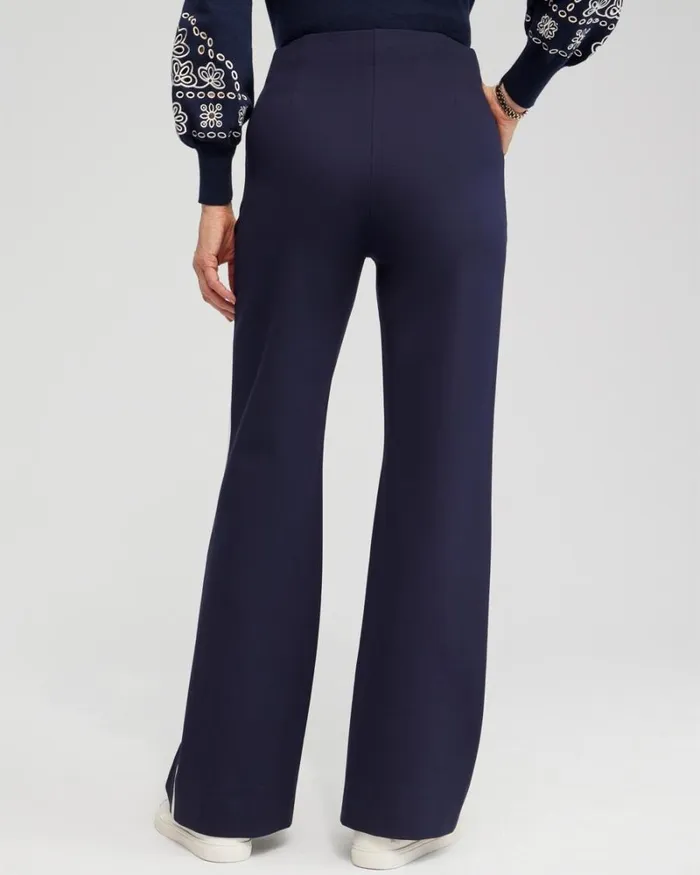Chico039s Pants Ponte Side Stripe Flare Pants Aircarbon 8211 Clothing