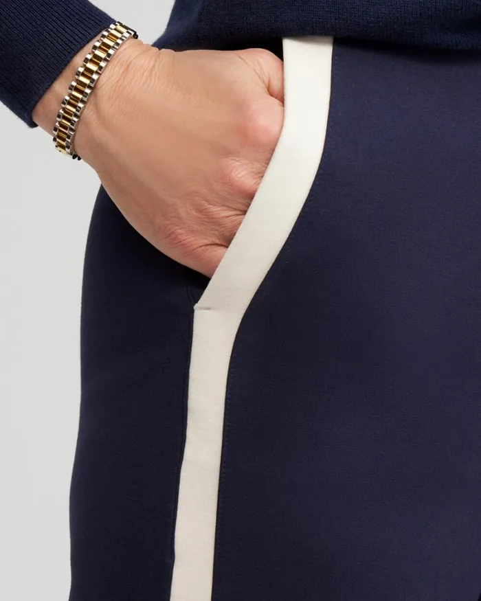 Chico039s Pants Ponte Side Stripe Flare Pants Aircarbon 8211 Clothing