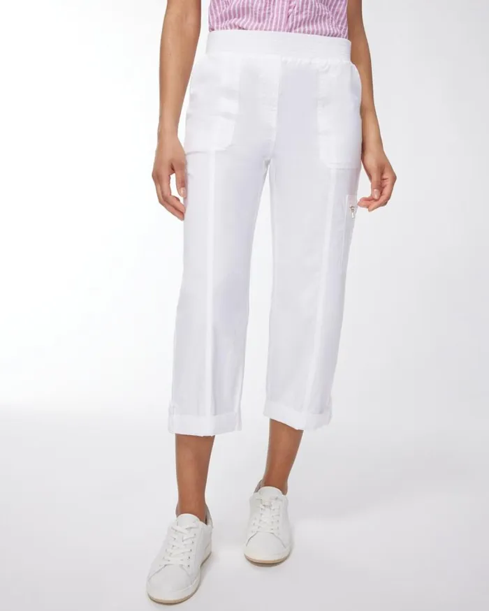 Chico039s Pants Poplin Cropped Pants Alabaster 8211 Clothing