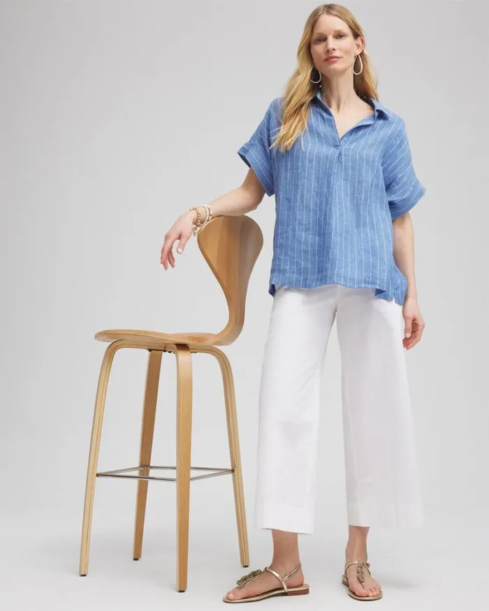 Chico039s Pants Poplin Culotte Pants Alabaster 8211 Clothing
