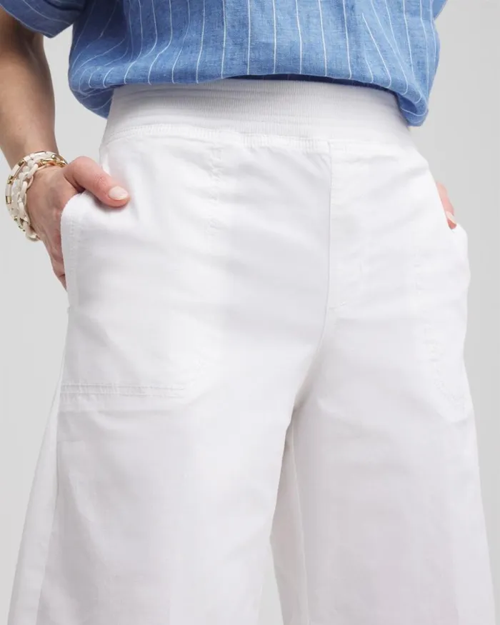 Chico039s Pants Poplin Culotte Pants Alabaster 8211 Clothing