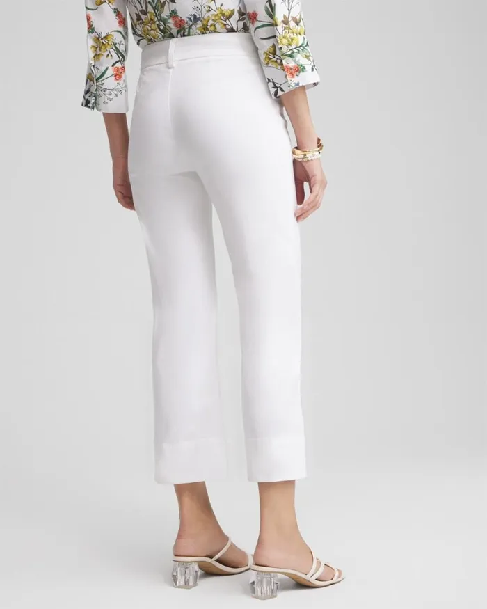 Chico039s Pants Trapunto Wide Leg Cropped Pants Intense Azure 8211 Clothing