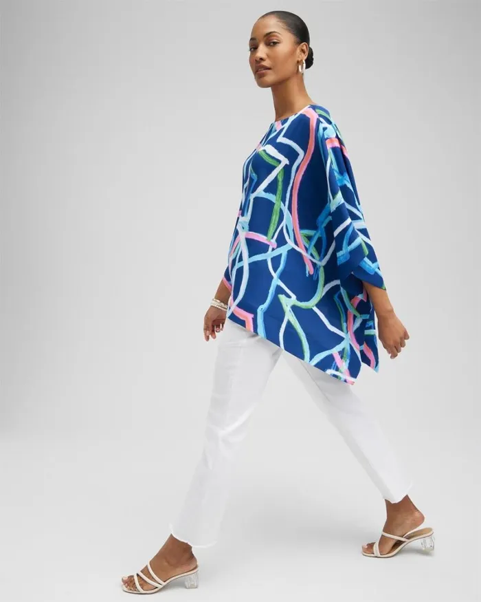 Chico039s Ponchos and Ruanas Abstract Lines Poncho Classic Navy 8211 Shoes and Accessories Chico039s Ponchos and Ruanas Abstract Lines Poncho Classic Navy 8211 Shoes and Accessories