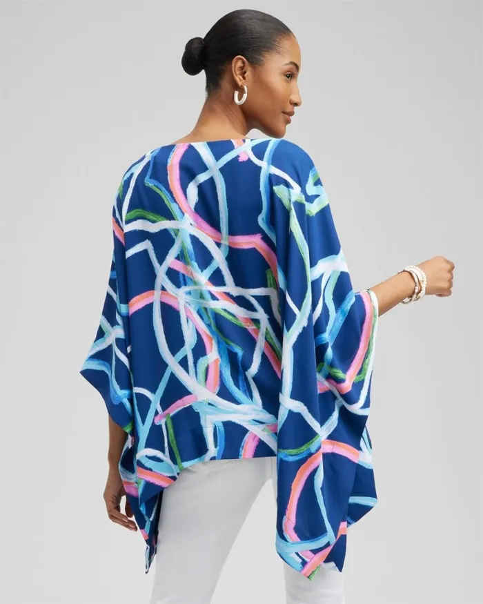 Chico039s Ponchos and Ruanas Abstract Lines Poncho Classic Navy 8211 Shoes and Accessories Chico039s Ponchos and Ruanas Abstract Lines Poncho Classic Navy 8211 Shoes and Accessories