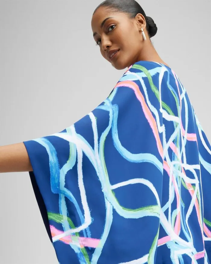 Chico039s Ponchos and Ruanas Abstract Lines Poncho Classic Navy 8211 Shoes and Accessories Chico039s Ponchos and Ruanas Abstract Lines Poncho Classic Navy 8211 Shoes and Accessories