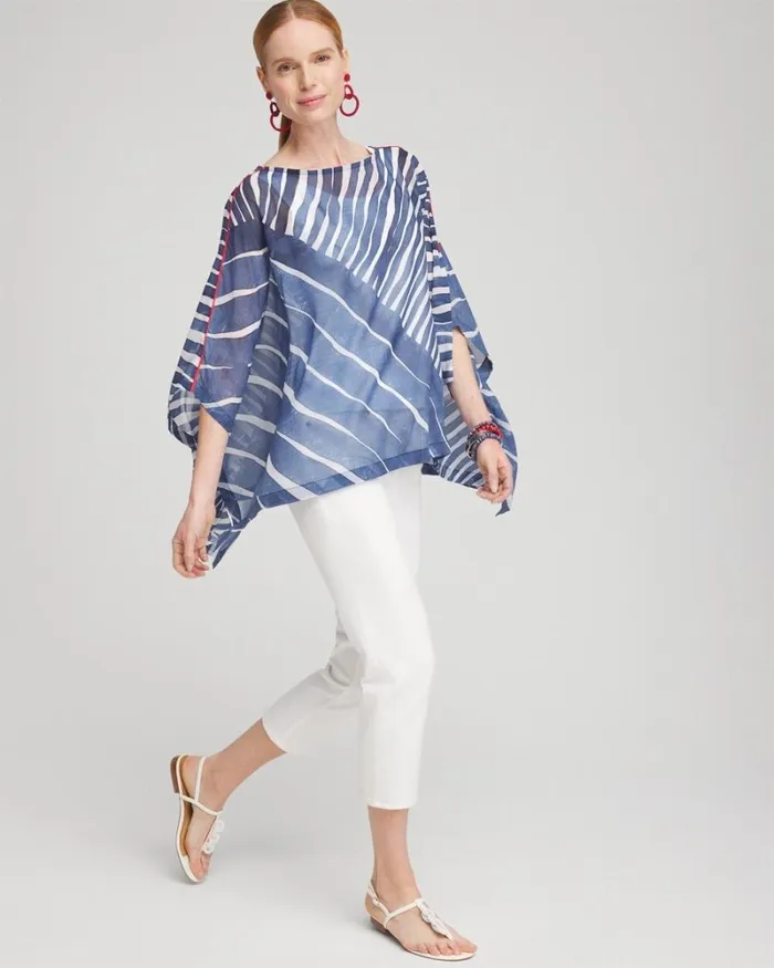 Chico039s Ponchos and Ruanas Chiffon Abstract Lines Poncho Classic Navy 8211 Shoes and Accessories Chico039s Ponchos and Ruanas Chiffon Abstract Lines Poncho Classic Navy 8211 Shoes and Accessories