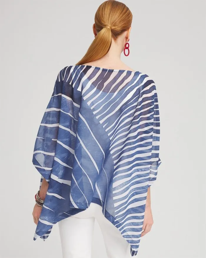 Chico039s Ponchos and Ruanas Chiffon Abstract Lines Poncho Classic Navy 8211 Shoes and Accessories Chico039s Ponchos and Ruanas Chiffon Abstract Lines Poncho Classic Navy 8211 Shoes and Accessories