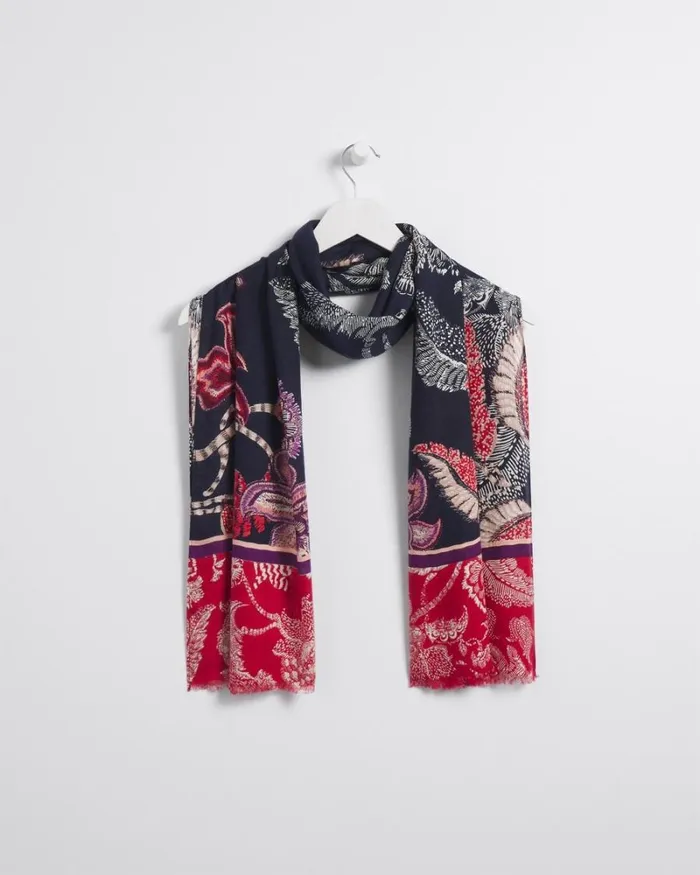 Chico039s Scarves Mixed Floral Print Oblong Scarf Classic Navy 8211 Shoes and Accessories Chico039s Scarves Mixed Floral Print Oblong Scarf Classic Navy 8211 Shoes and Accessories