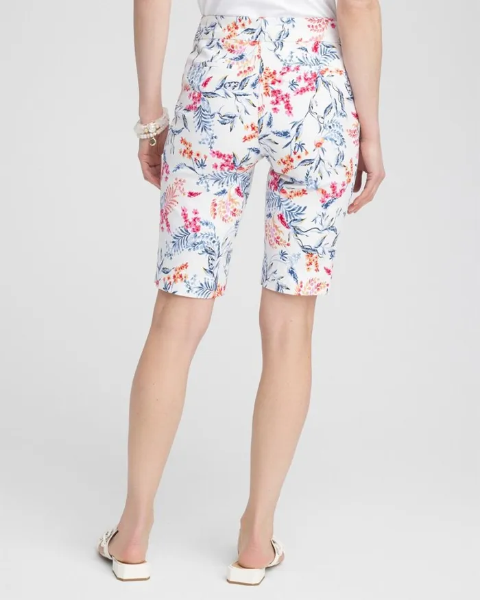 Chico039s Shorts Brigitte 10034 Sea Life Print Shorts Alabaster 8211 Clothing