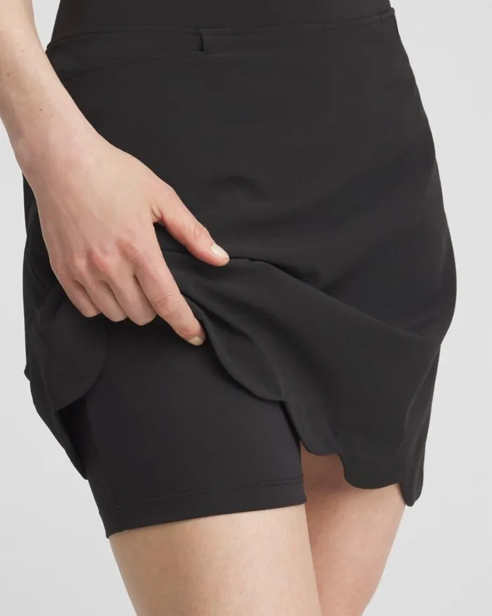 Chico039s Skirts Zenergy UPF Neema Scallop Hem Skort Black 8211 Clothing