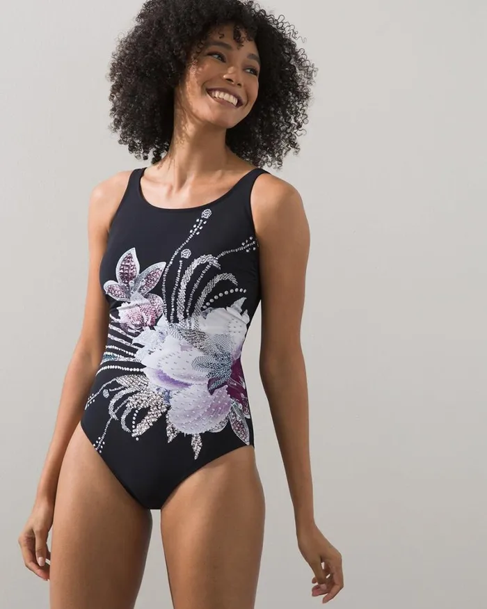 Chico039s Swim Gottex High Neck Swimsuit Black 8211 Clothing