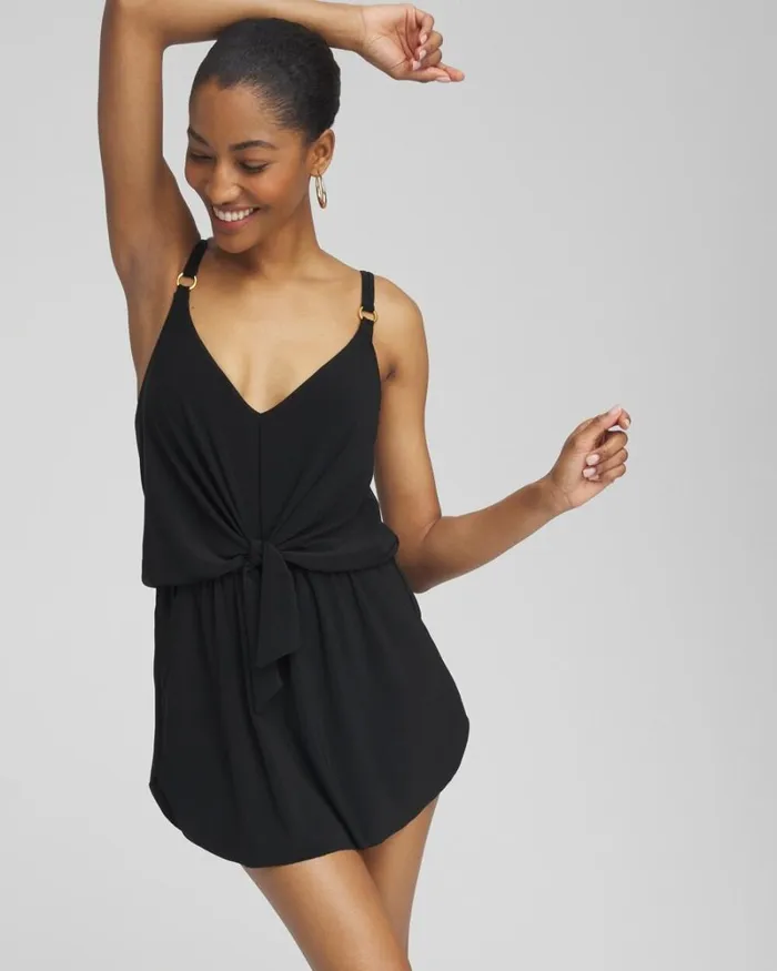 Chico039s Swim Magicsuit Obi One Kami Swim Dress Black 8211 Clothing