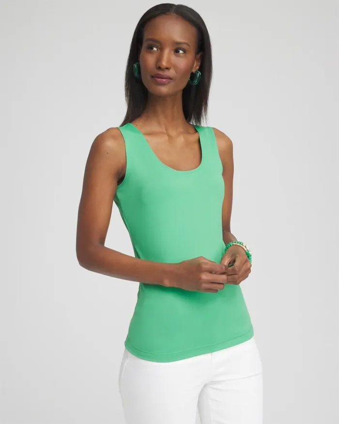 Chico039s Tees Microfiber Tank Grassy Green 8211 Clothing