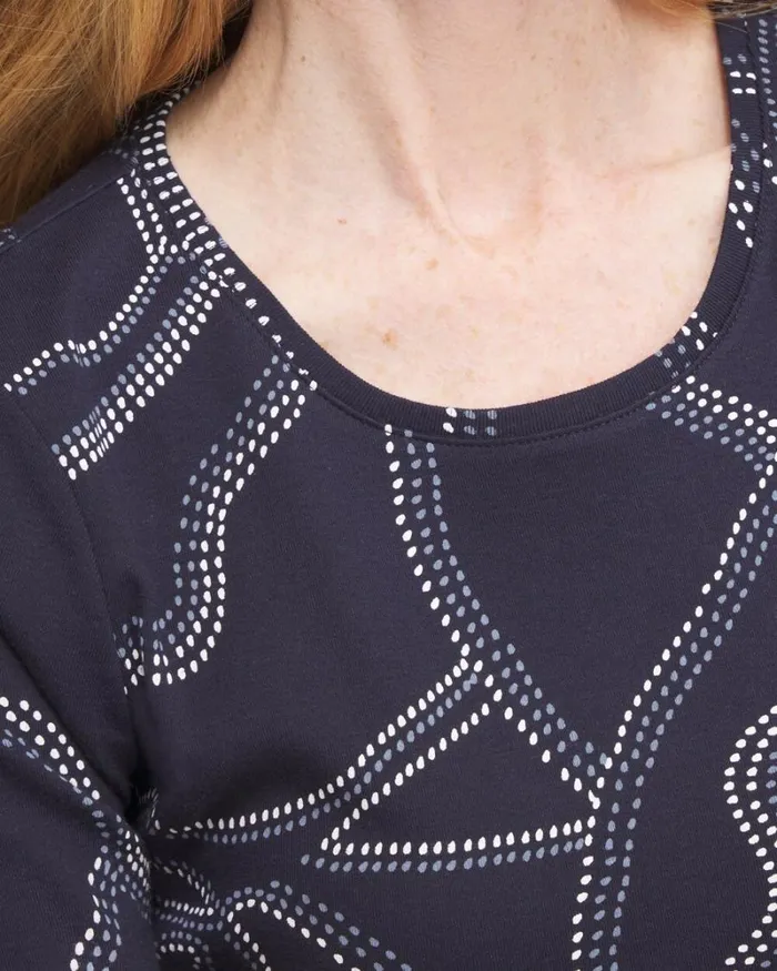 Chico039s Tops Abstract Everyday Elbow Sleeve Tee Classic Navy 8211 Clothing Chico039s Tops Abstract Everyday Elbow Sleeve Tee Classic Navy 8211 Clothing