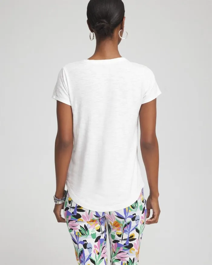 Chico039s Tops Cap Sleeve Vneck Tee Watermelon Punch 8211 Clothing