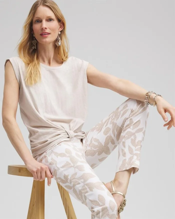Chico039s Tops Knot Front Tee Smokey Taupe 8211 Clothing