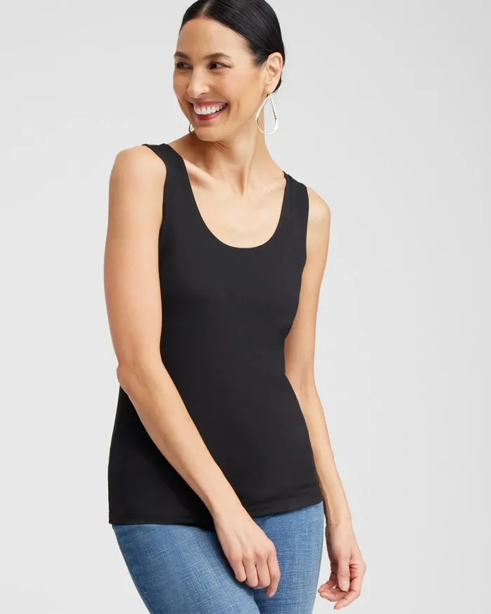 Chico039s Tops Microfiber Tank Black 8211 Clothing
