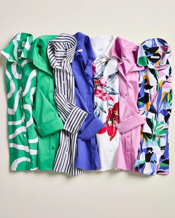 Chico039s Tops No Iron Stretch Tropical Shirt Purple Nightshade 8211 Clothing Chico039s Tops No Iron Stretch Tropical Shirt Purple Nightshade 8211 Clothing