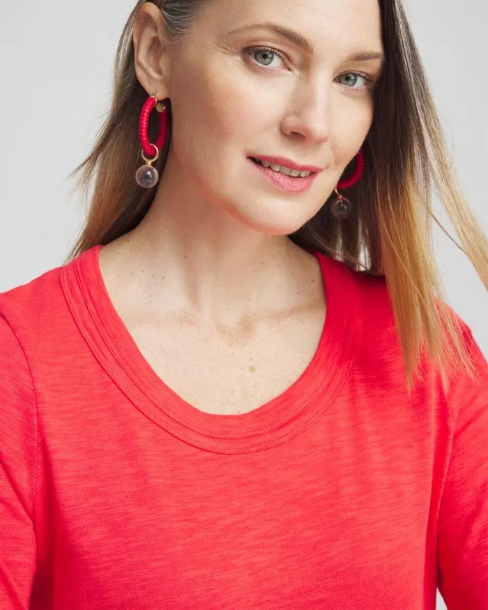 Chico039s Tops Scoop Neck Tee Alabaster 8211 Clothing