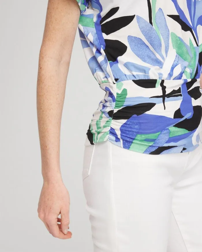 Chico039s Tops Touch Of Cool Tropics Ruched Banded Hem Top Purple Nightshade 8211 Clothing Chico039s Tops Touch Of Cool Tropics Ruched Banded Hem Top Purple Nightshade 8211 Clothing