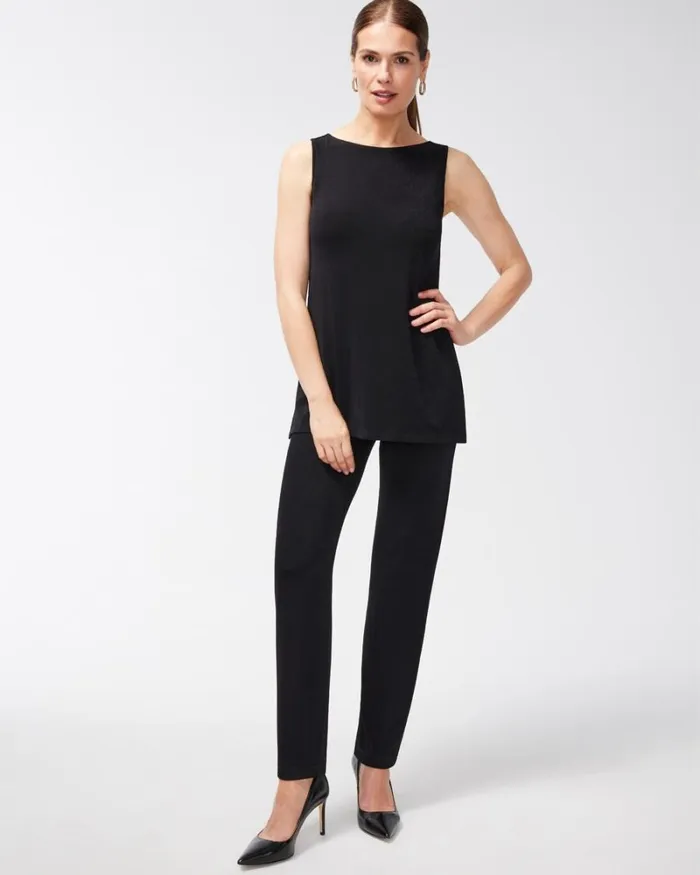 Chico039s Tops Travelers Classic Side Slit Tank Travelers Black 8211 Clothing