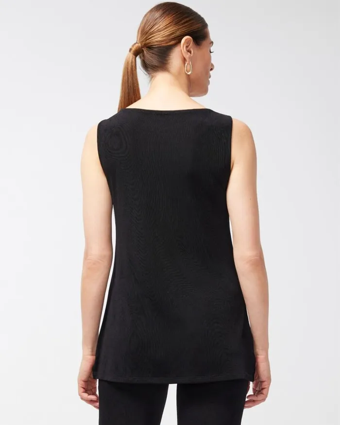 Chico039s Tops Travelers Classic Side Slit Tank Travelers Black 8211 Clothing