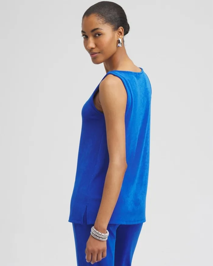 Chico039s Tops Travelers Side Slit Tank Soft Slate 8211 Clothing