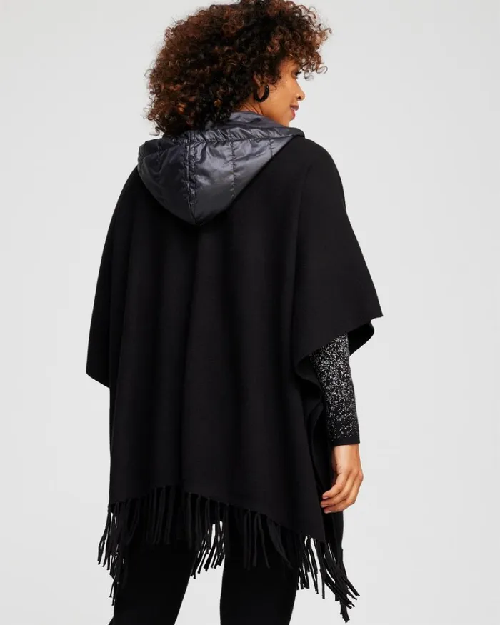 Chico039s Tops Zenergy Luxe Cashmere Blend Quilted Poncho Black 8211 Clothing Chico039s Tops Zenergy Luxe Cashmere Blend Quilted Poncho Black 8211 Clothing