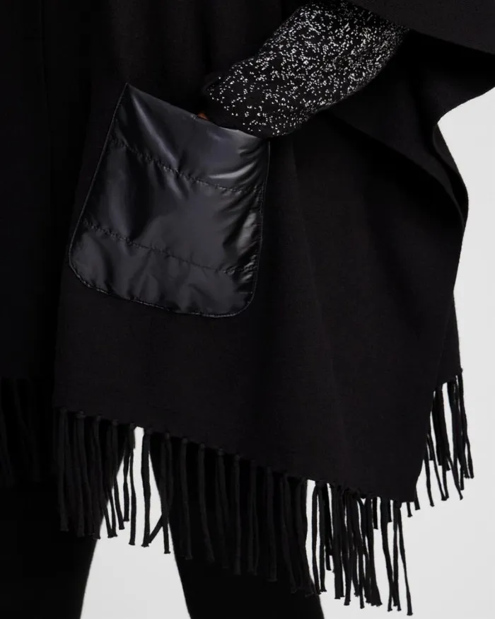 Chico039s Tops Zenergy Luxe Cashmere Blend Quilted Poncho Black 8211 Clothing Chico039s Tops Zenergy Luxe Cashmere Blend Quilted Poncho Black 8211 Clothing