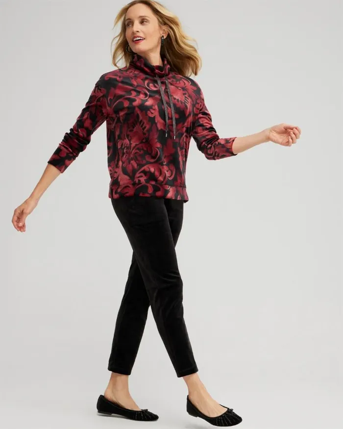 Chico039s Tops Zenergy Velour Funnel Neck Pullover Deep Merlot 8211 Clothing Chico039s Tops Zenergy Velour Funnel Neck Pullover Deep Merlot 8211 Clothing