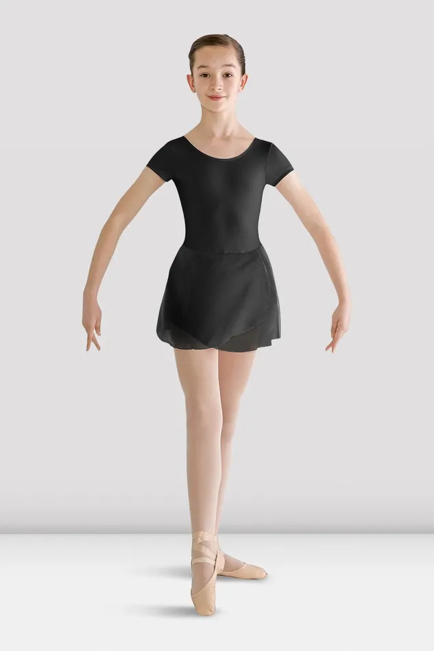 Children Basics Bloch Girls Prisha Short Sleeve Skirted Leotard Black