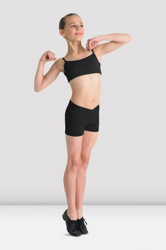 Children Bloch Girls Matea V Front Shorts Black Shorts and Briefs
